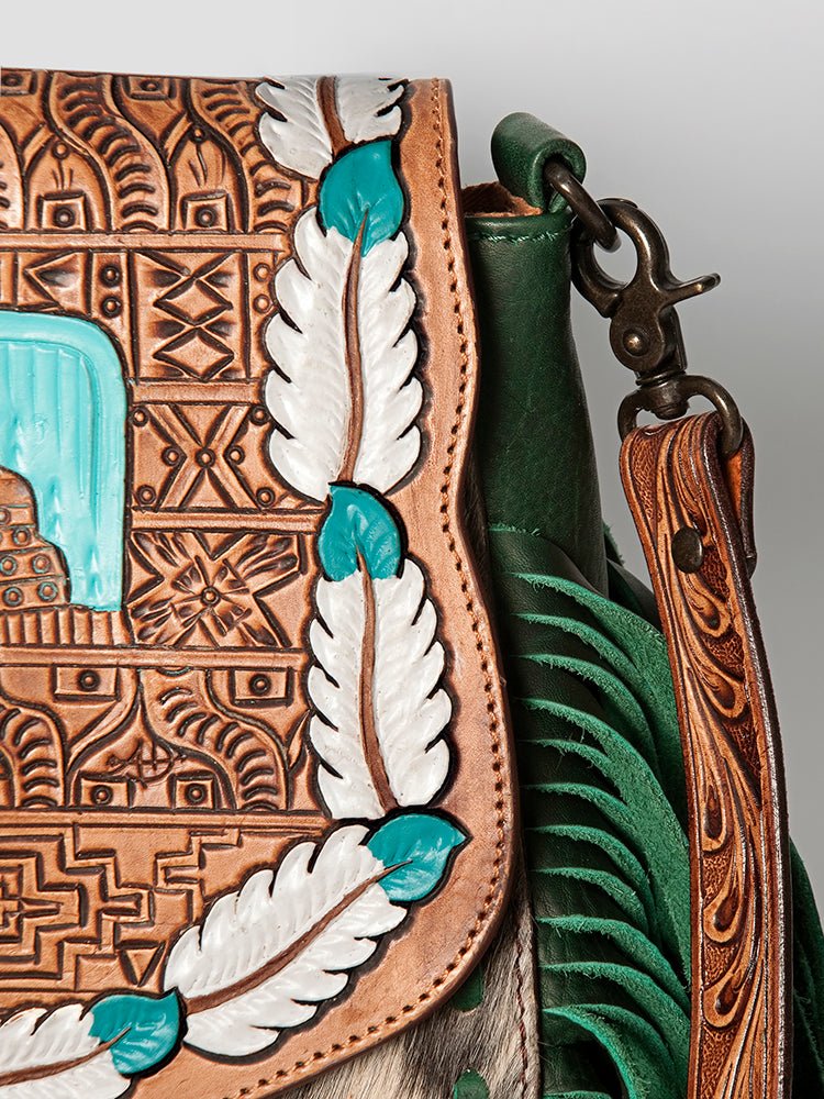 American Darling Messenger Hand Tooled Genuine Leather