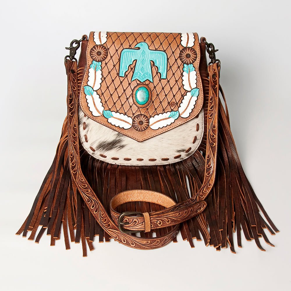 American Darling Messenger Hand Tooled Genuine Leather