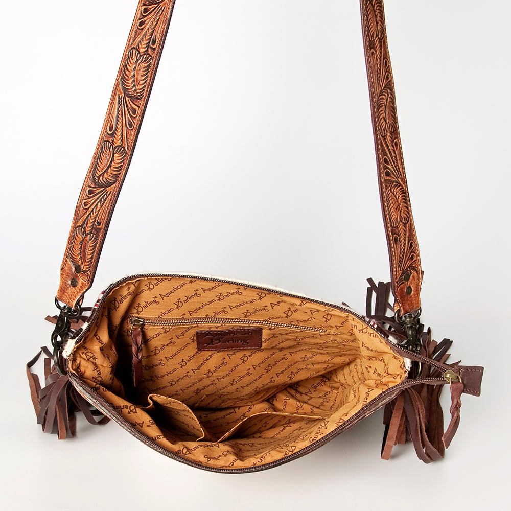 American Darling Signature Crossbody Hand Tooled Saddle Blanket Genuine Leather