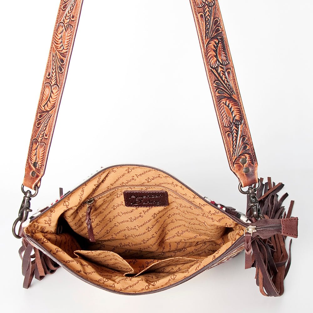 American Darling Signature Crossbody Hand Tooled Saddle Blanket Genuine Leather