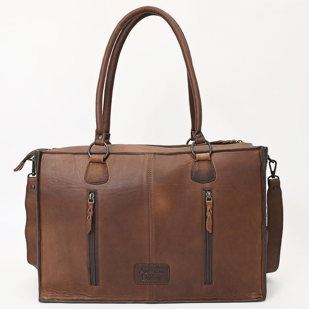 American Darling Tote Hand Tooled Hair-On Genuine Leather