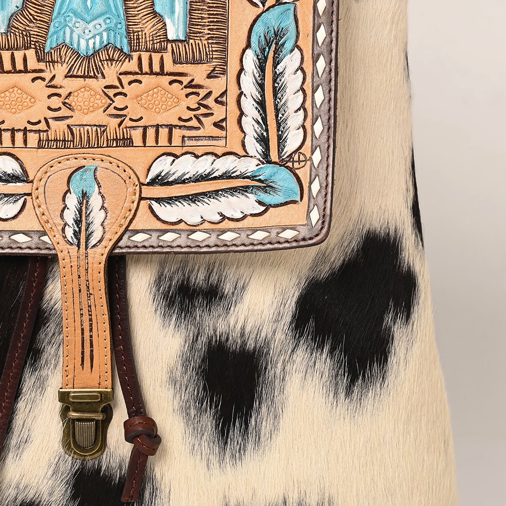 American Darling Hand Tooled Hair-On Genuine Leather