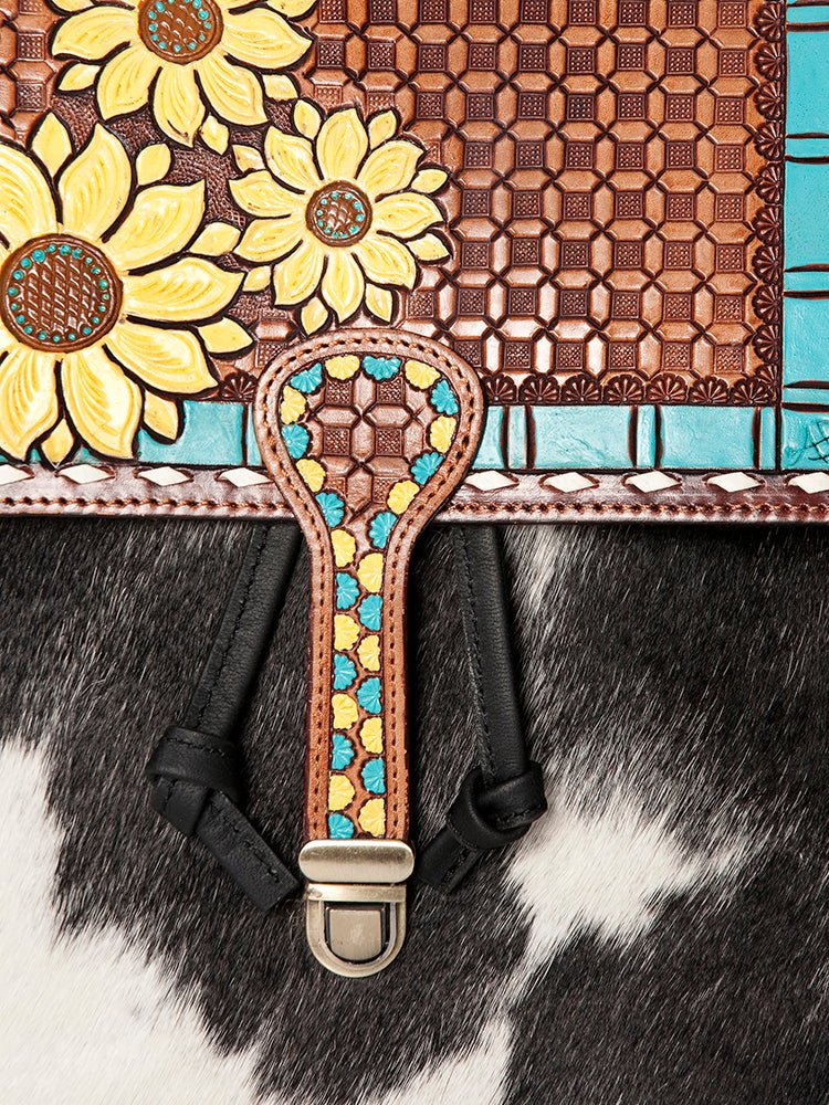 American Darling Hand Tooled Hair-On Genuine Leather