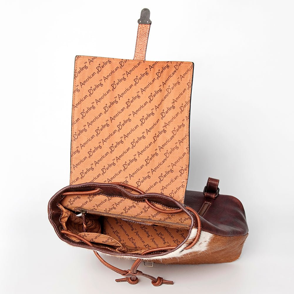 American Darling Hand Tooled Hair-On Genuine Leather
