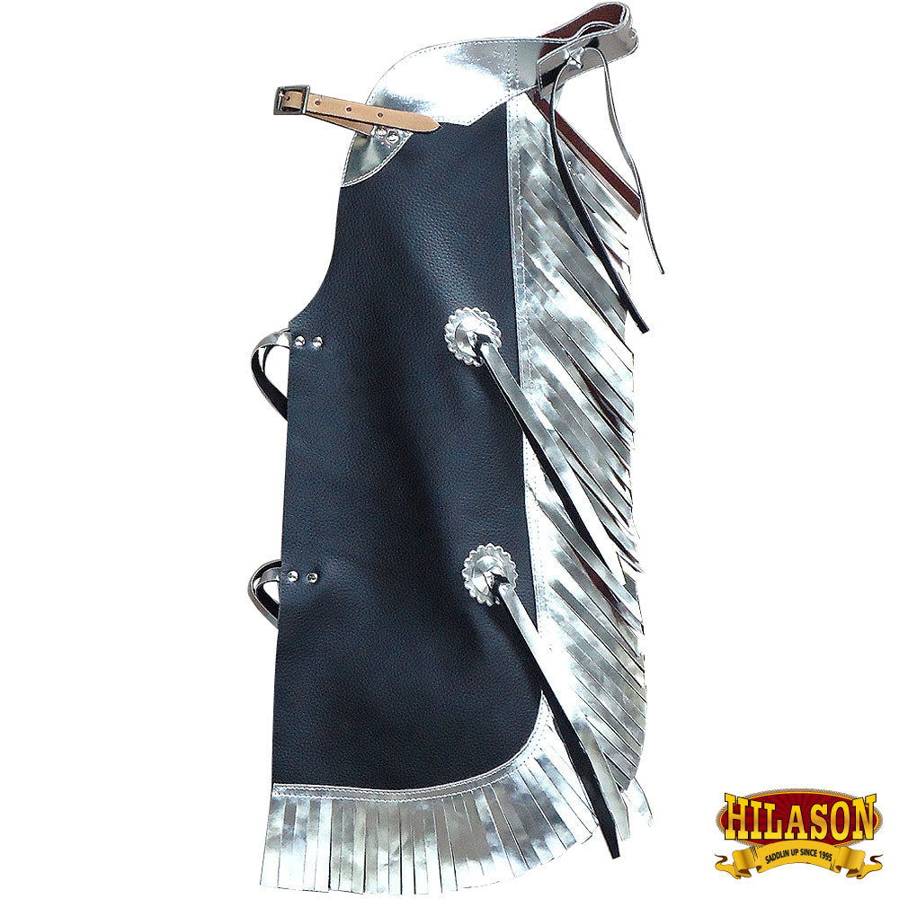 Hilason Western Leather Kids Junior Youth Pro Rodeo Bull Riding Chaps
