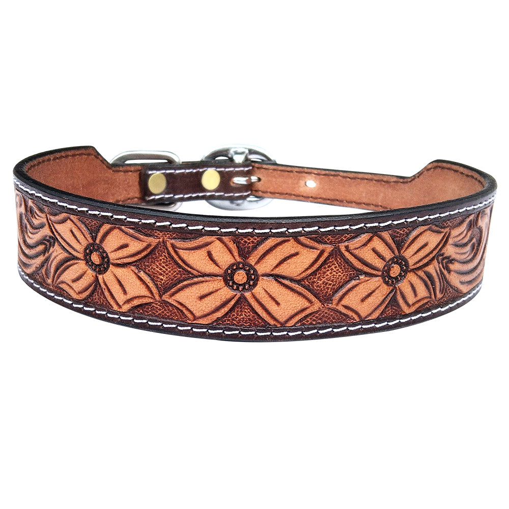 Hilason Genuine Leather Dog Collar BER278-DC-L