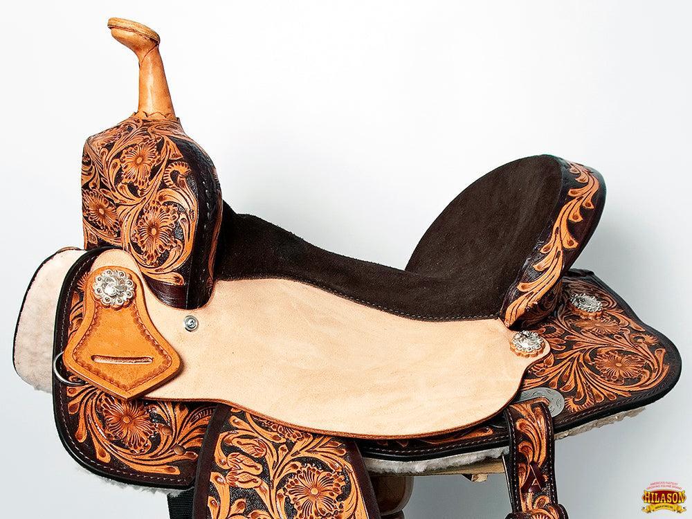 Hilason Flex-Tree Western Barrel & Trail Leather Saddle