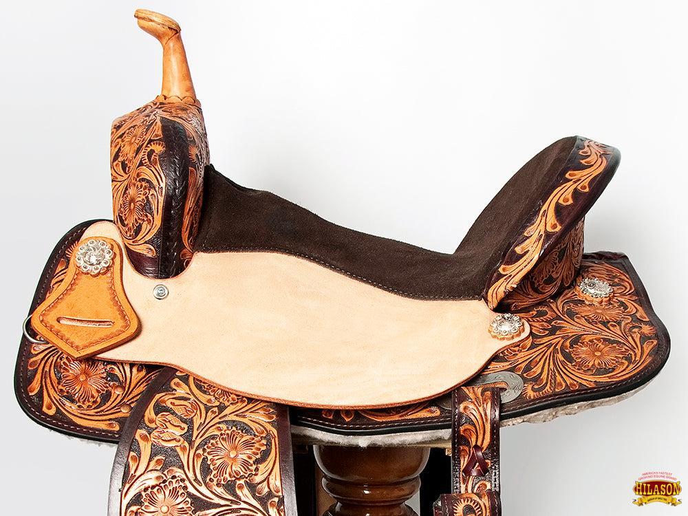 Hilason Flex-Tree Western Barrel & Trail Leather Saddle