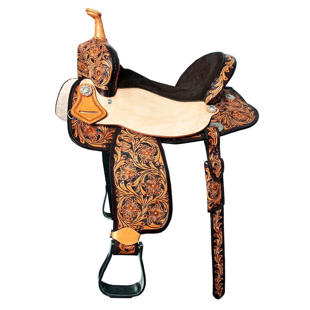 Hilason Flex-Tree Western Barrel & Trail Leather Saddle