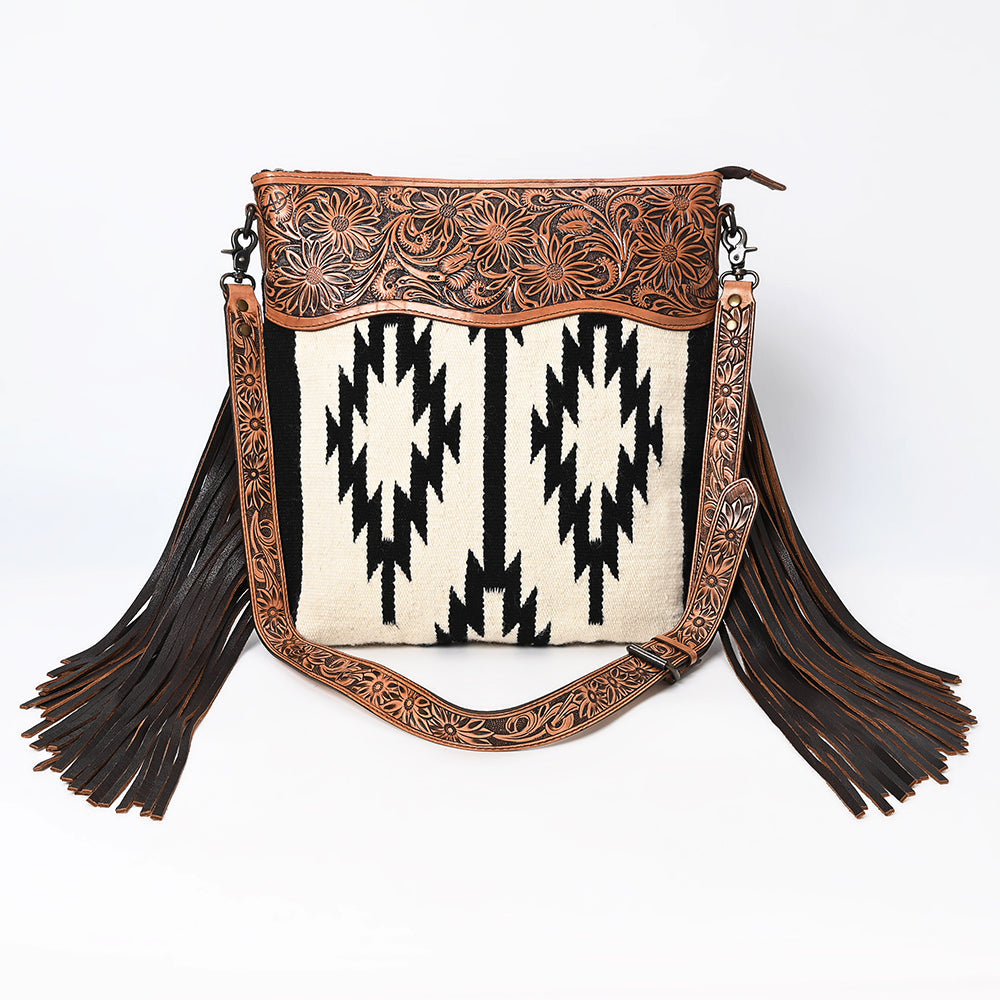 American Darling Hand-Tooled Saddle Blanket Genuine Leather Bag