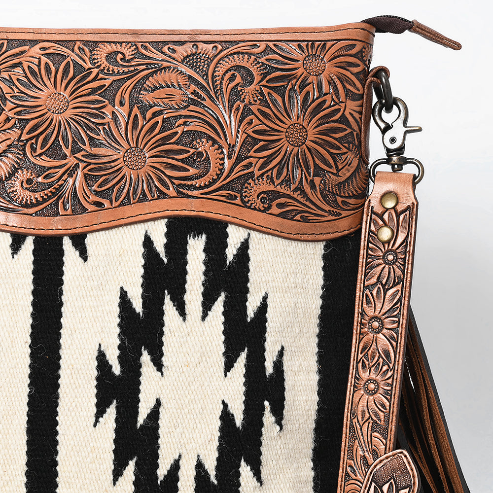 American Darling Hand-Tooled Saddle Blanket Genuine Leather Bag