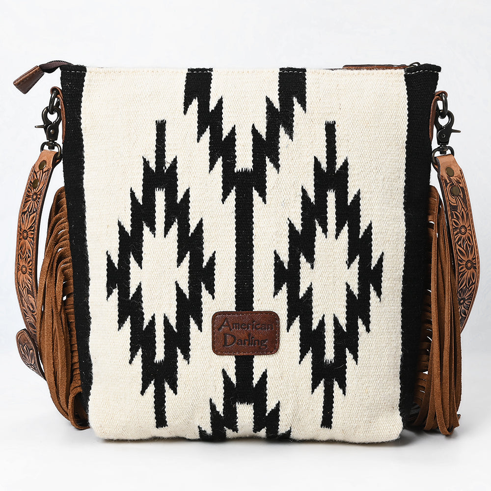 American Darling Hand-Tooled Saddle Blanket Genuine Leather Bag