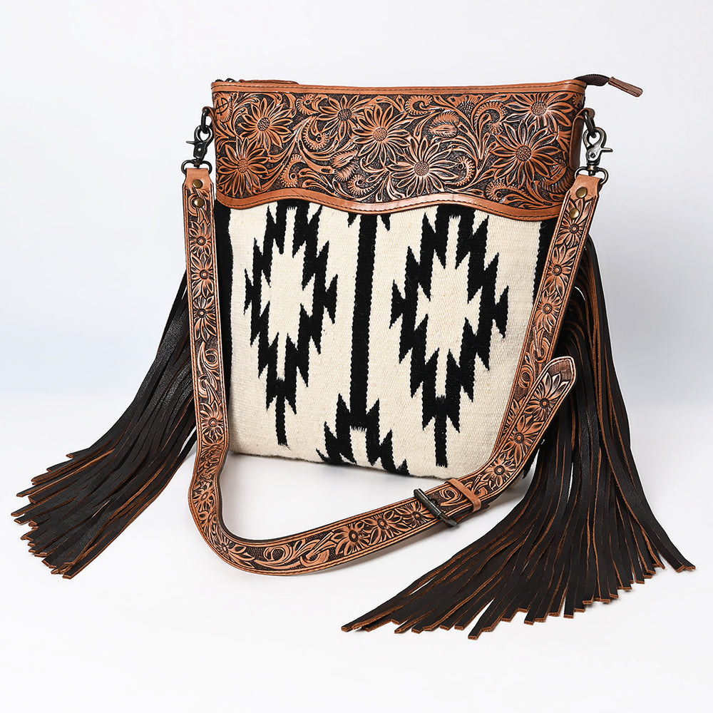 American Darling Hand-Tooled Saddle Blanket Genuine Leather Bag