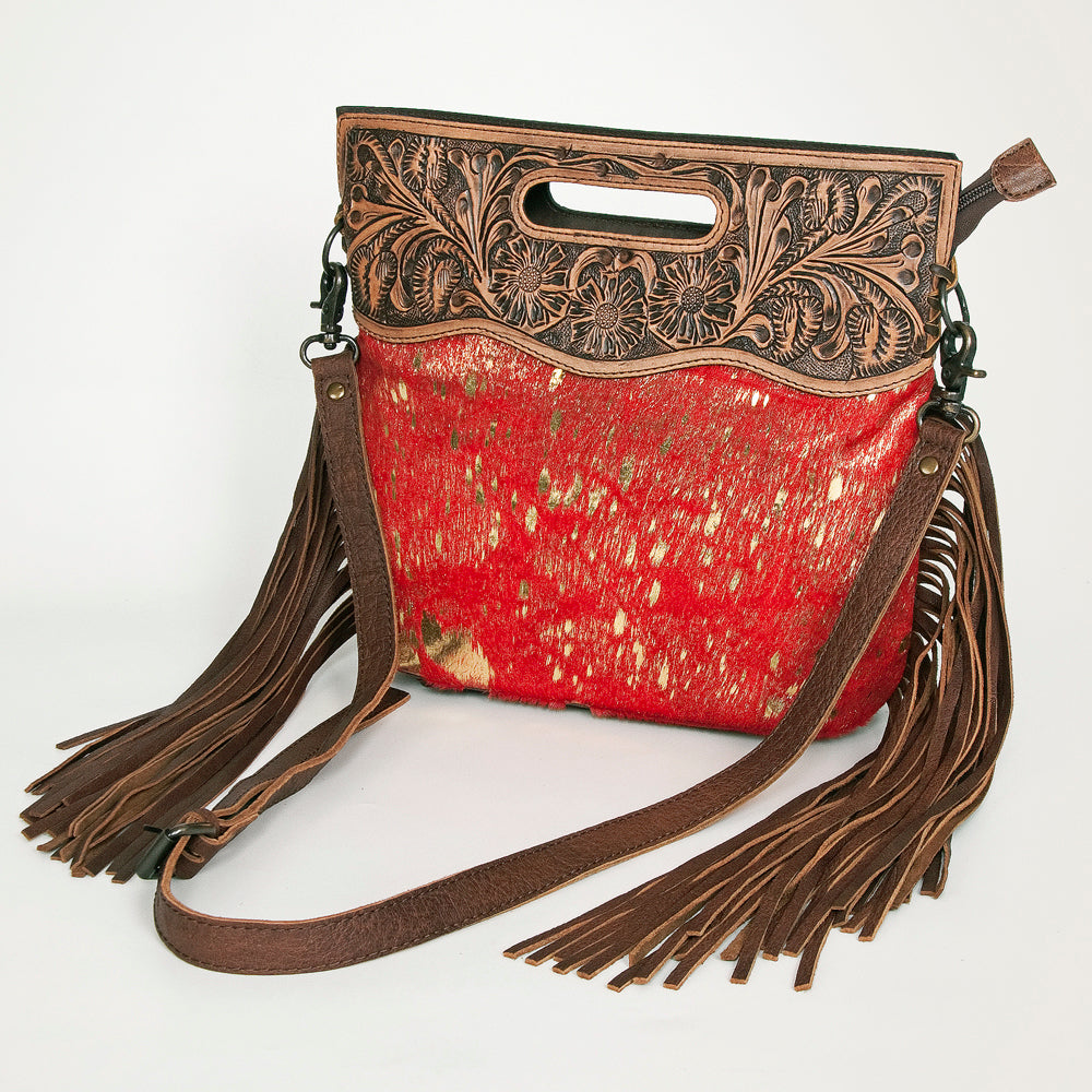 American Darling Clutch Hand Tooled Saddle Blanket Fabric Genuine Leather Western Women Bag Handbag Purse | Purses for Cute