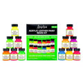 Angelus Acrylic Leather Paint Neon Color Kit 12 Colors 1Oz