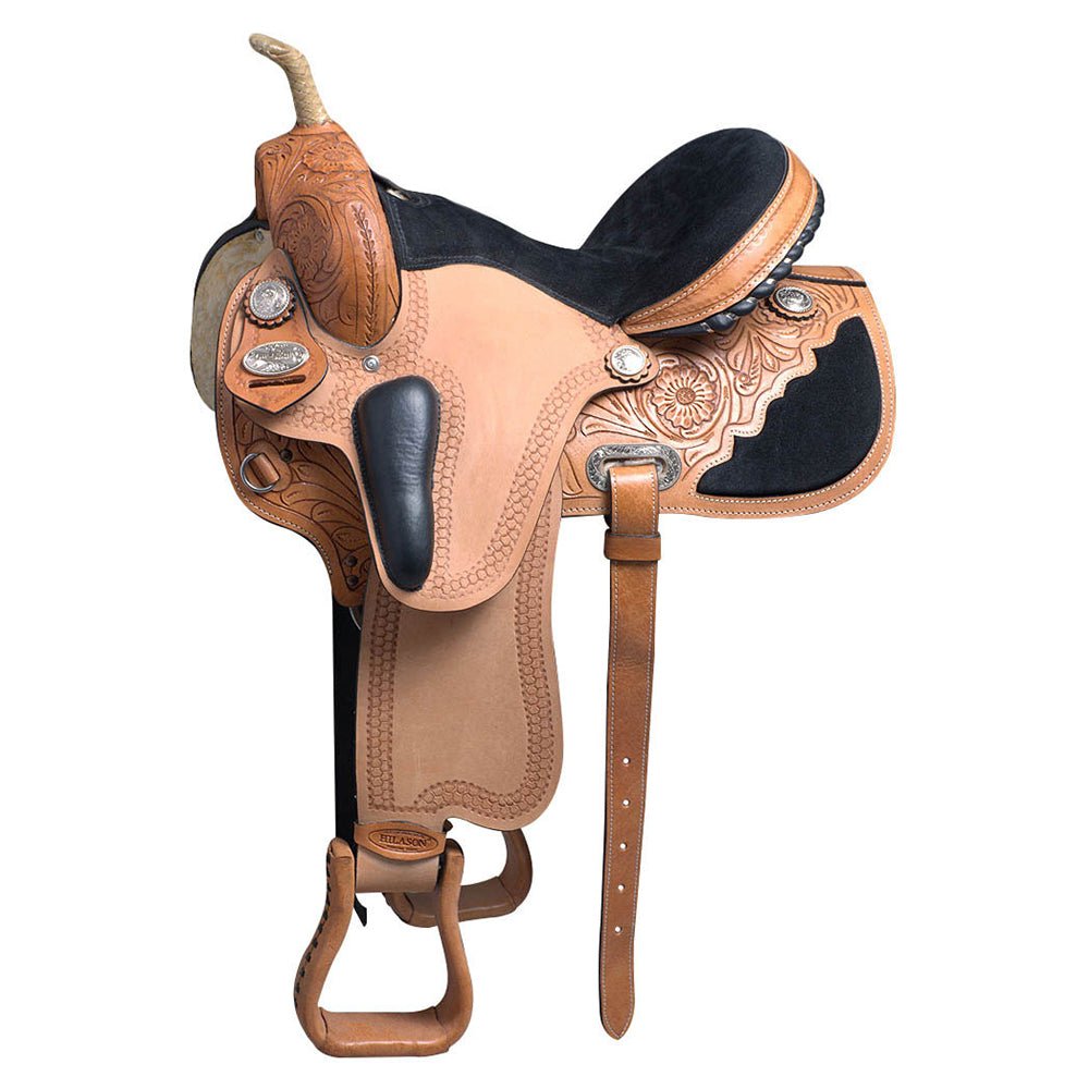 Western Trail Saddle With Flexible American Leather For Horses And Barrel Racing
