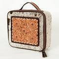 American Darling Hand-Tooled Hair-On Genuine Leather Jewelry Case