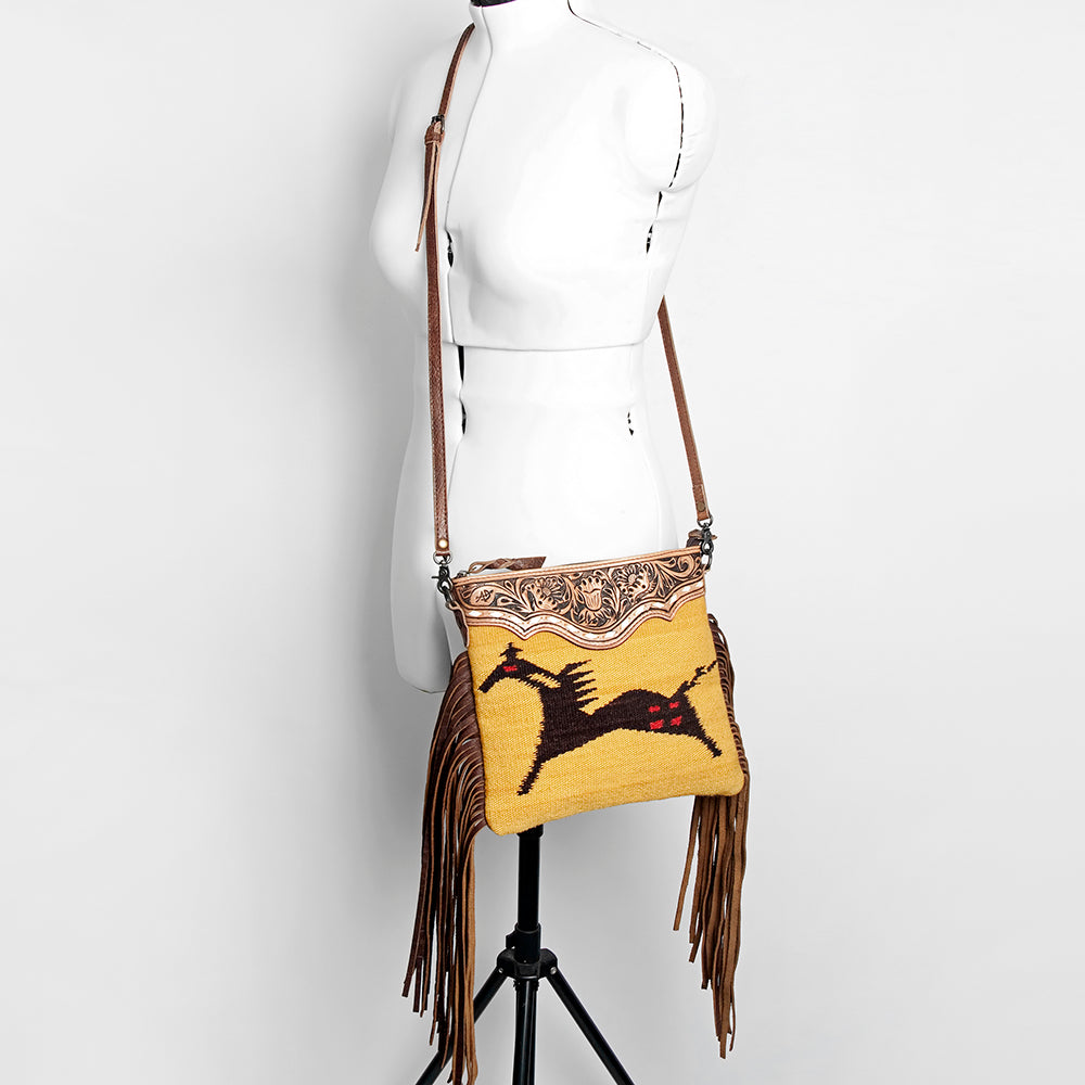 American Darling Crossbody Saddle Blanket Genuine Leather