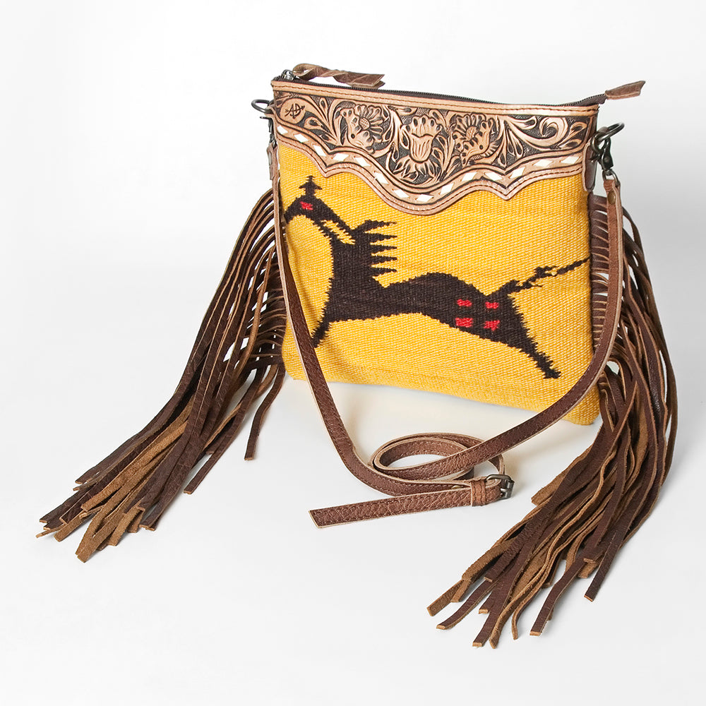 American Darling Crossbody Saddle Blanket Genuine Leather