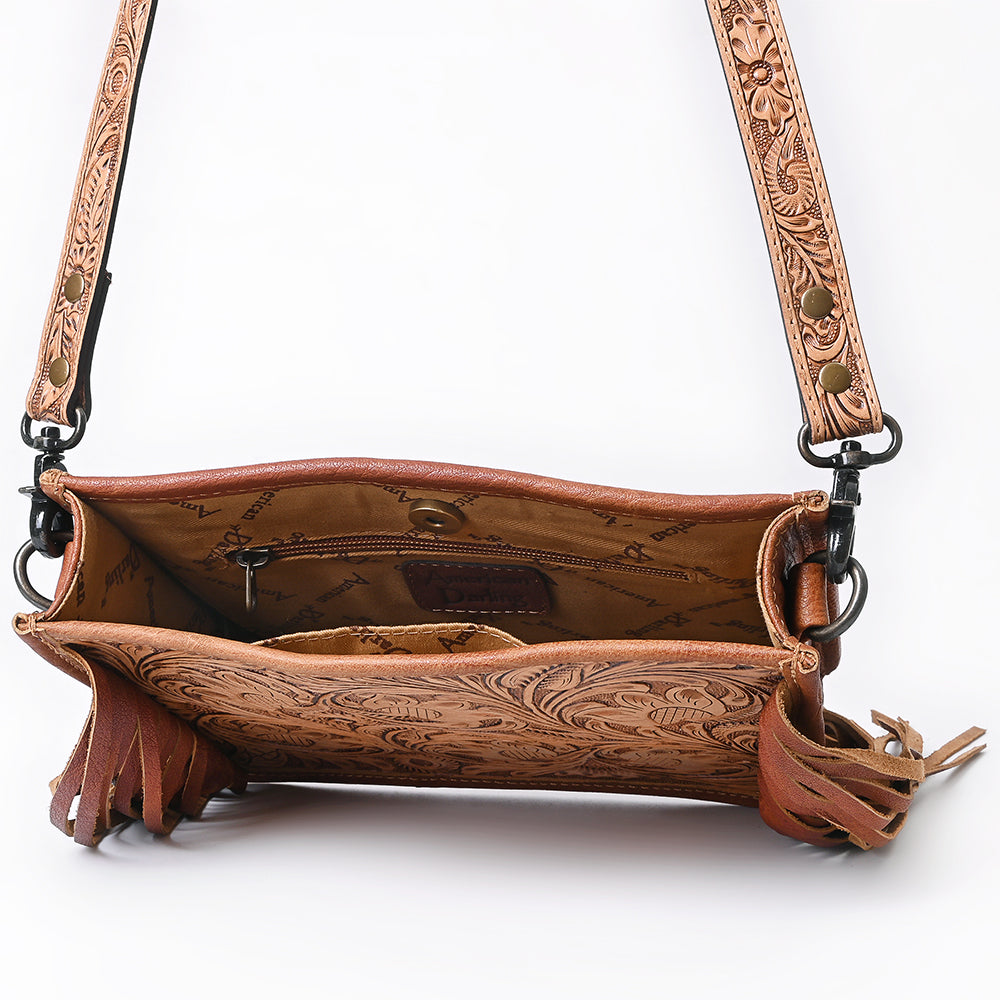 American Darling Messenger Hand Tooled Genuine Leather