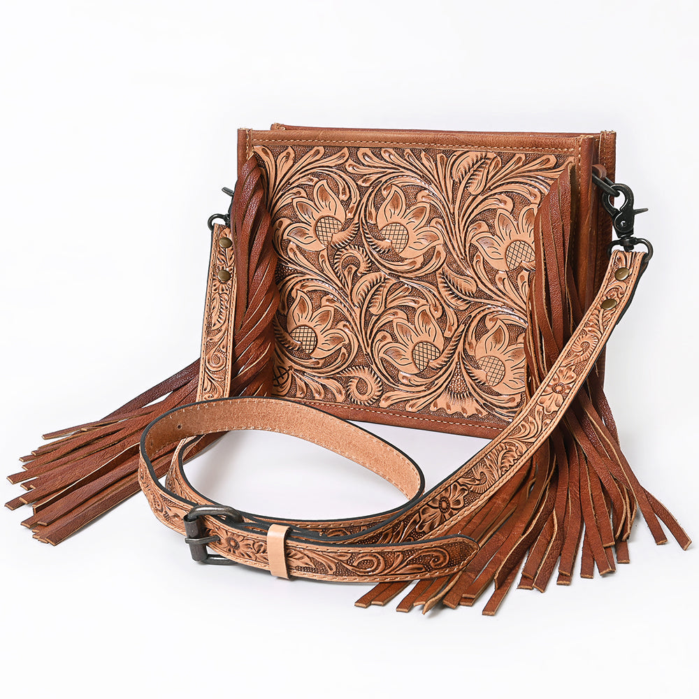 American Darling Messenger Hand Tooled Genuine Leather