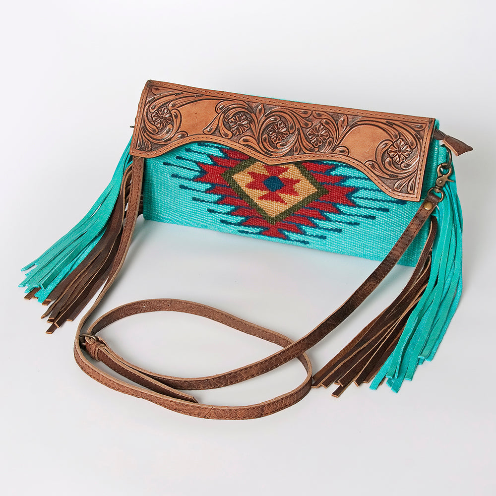 American Darling Hand Tooled Saddle Blanket Genuine Leather
