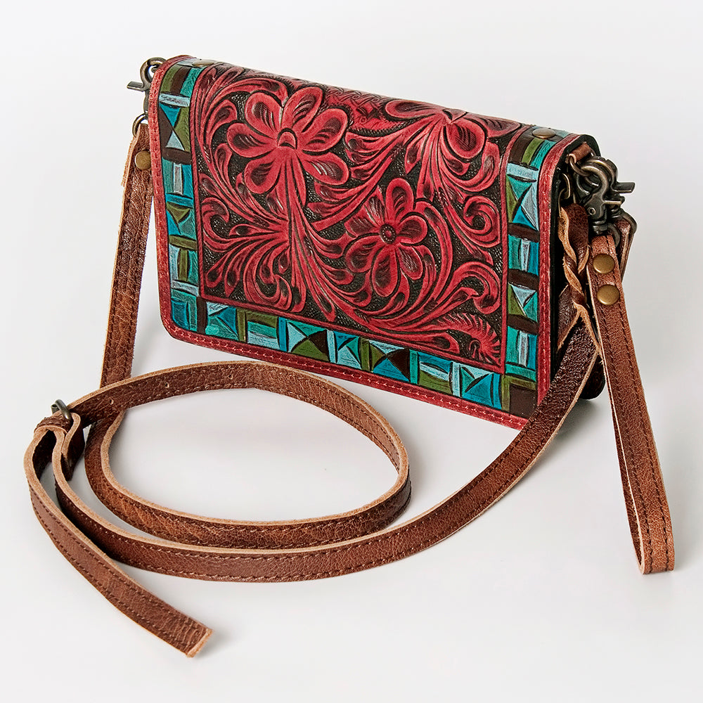American Darling Organiser Bag Handcrafted from Crocodile Embossed Genuine Leather with YKK Zipper and Detachable Strap