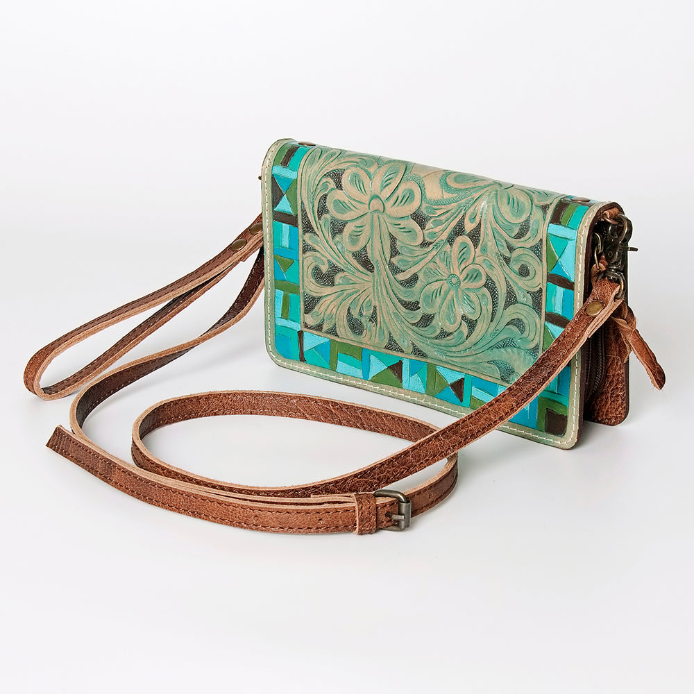 American Darling Organiser Bag Handcrafted from Crocodile Embossed Genuine Leather with YKK Zipper and Detachable Strap