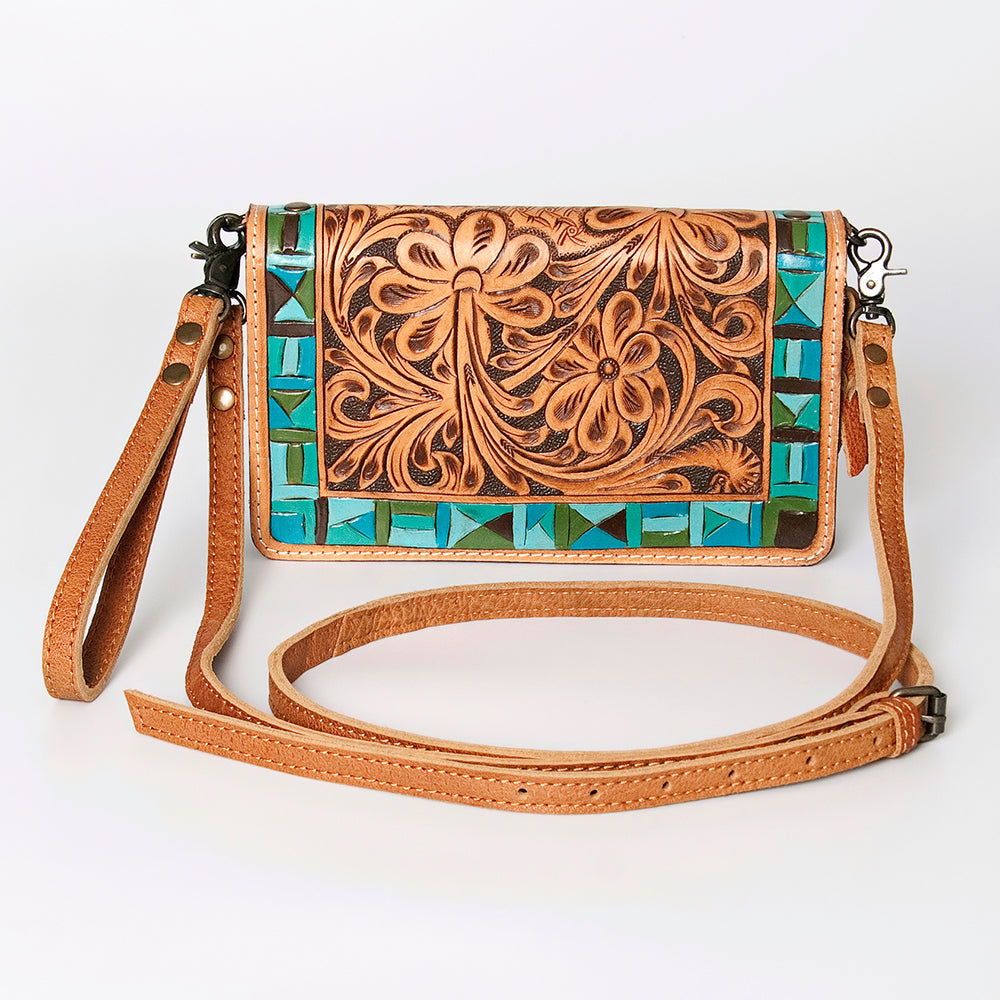 American Darling Organiser Bag Handcrafted from Crocodile Embossed Genuine Leather with YKK Zipper and Detachable Strap