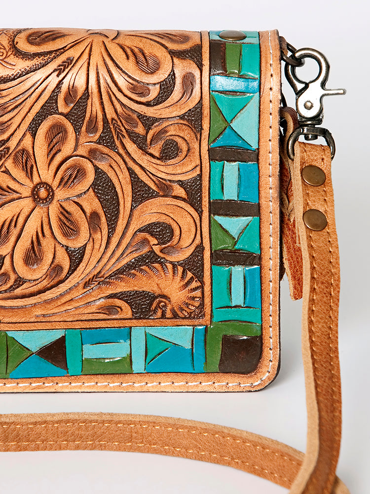 American Darling Organiser Bag Handcrafted from Crocodile Embossed Genuine Leather with YKK Zipper and Detachable Strap
