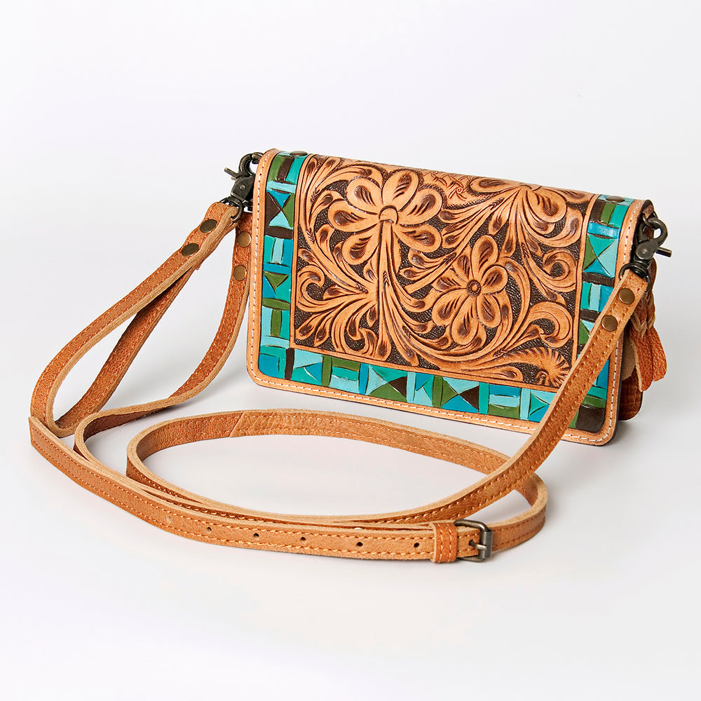 American Darling Organiser Bag Handcrafted from Crocodile Embossed Genuine Leather with YKK Zipper and Detachable Strap