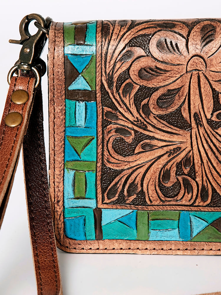 American Darling Organiser Bag Handcrafted from Crocodile Embossed Genuine Leather with YKK Zipper and Detachable Strap