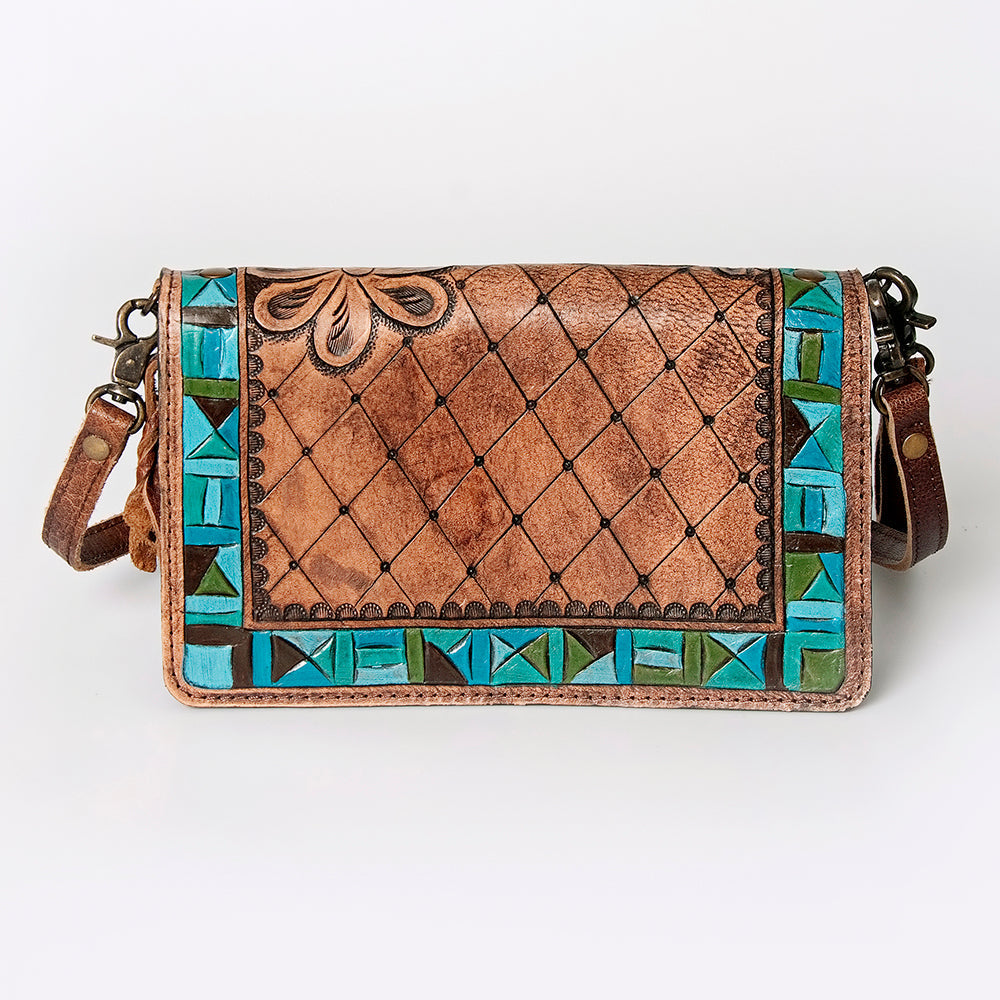 American Darling Organiser Bag Handcrafted from Crocodile Embossed Genuine Leather with YKK Zipper and Detachable Strap