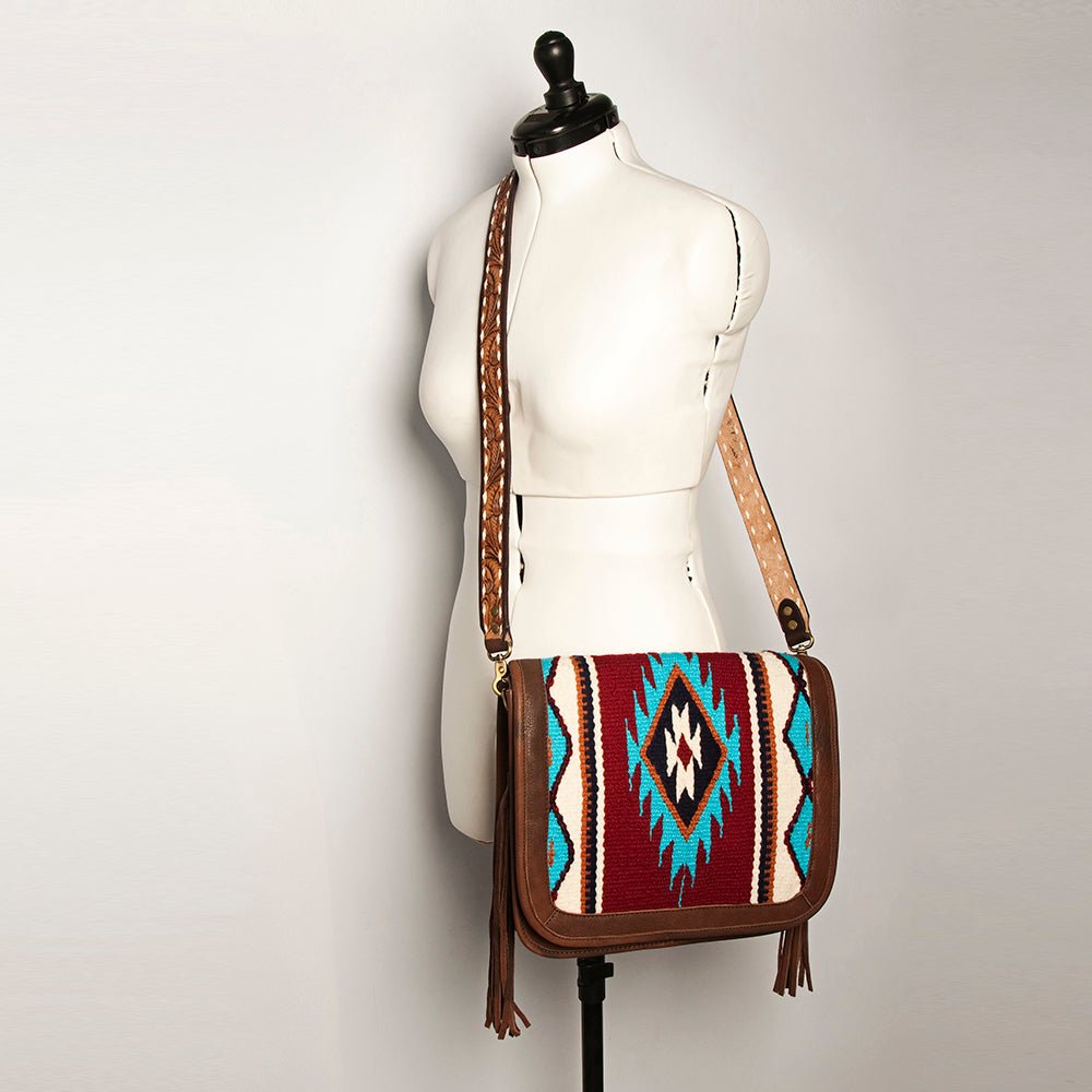 American Darling Crossbody Saddle Blanket Genuine Leather