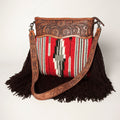 American Darling Hand-Tooled Saddle Blanket Leather Large Crossbody Bag