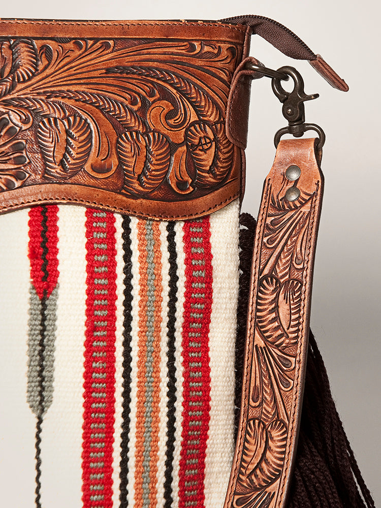 American Darling Small Crossbody Hand Tooled Saddle Blanket Genuine Leather Women Bag Western Handbag Purse