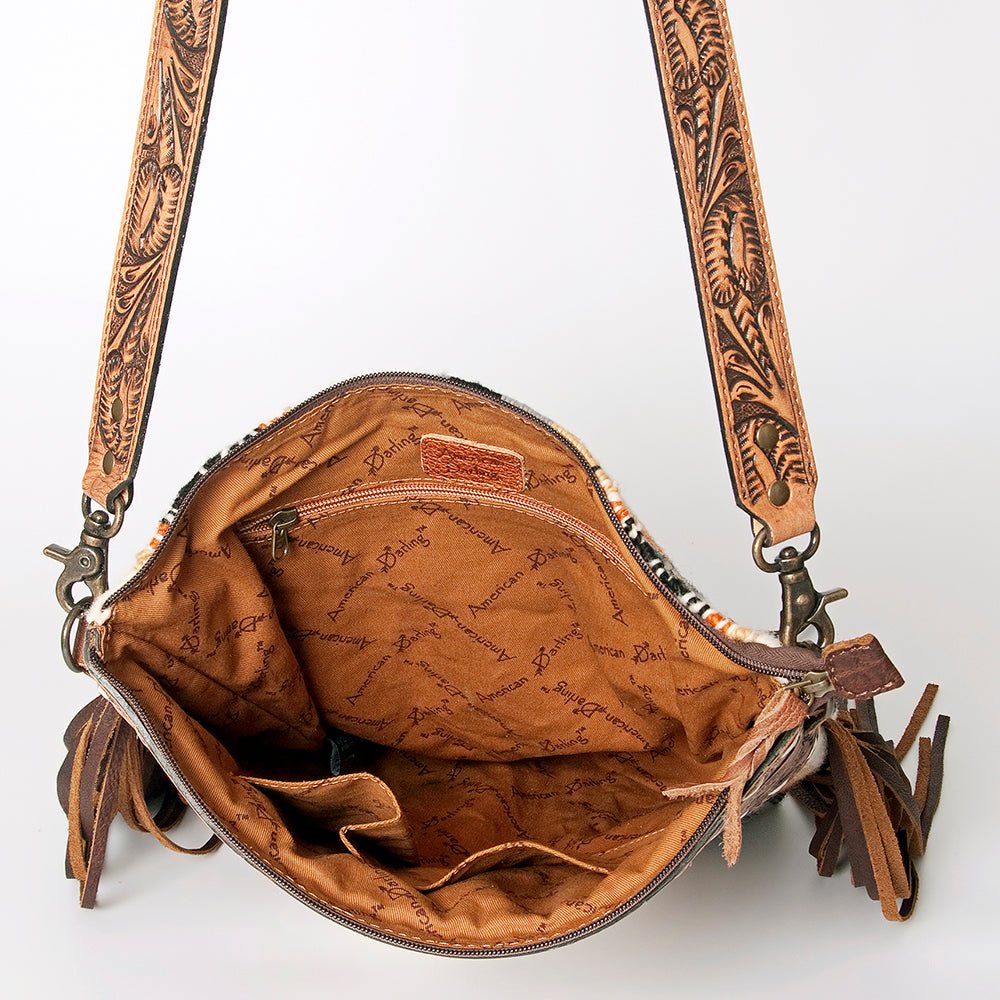 American Darling Signature Crossbody Hand Tooled Saddle Blanket Genuine Leather