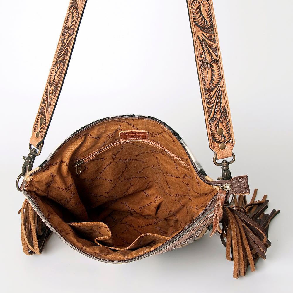 American Darling Signature Crossbody Hand Tooled Saddle Blanket Genuine Leather