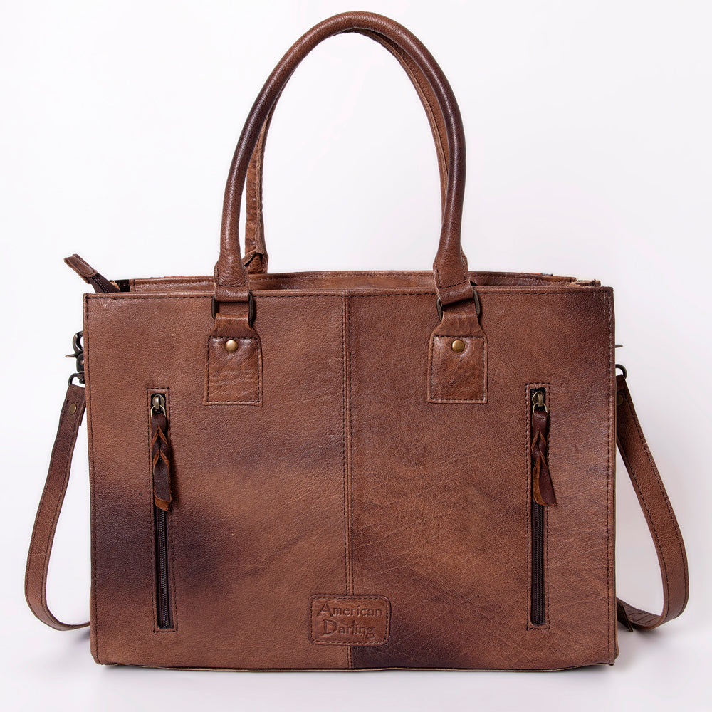 American Darling Tote Saddle Blanket Fabric Genuine Leather Western Women Bag Handbag Purse | for College Casual Travel Bags