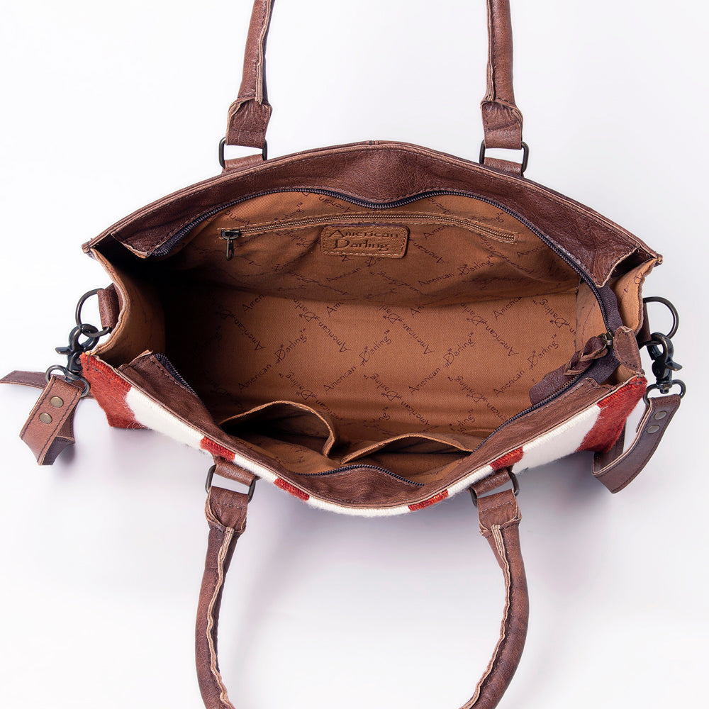 American Darling Tote Saddle Blanket Fabric Genuine Leather Western Women Bag Handbag Purse | for College Casual Travel Bags