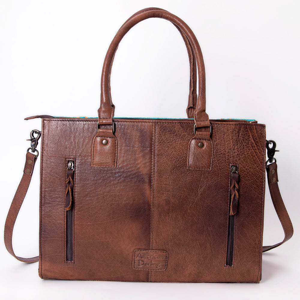 American Darling Tote Saddle Blanket Fabric Genuine Leather Western Women Bag Handbag Purse | for College Casual Travel Bags