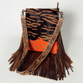 American Darling Messenger Hand Tooled Hair On Genuine Leather Western Women Bag Handbag Purse | Cute