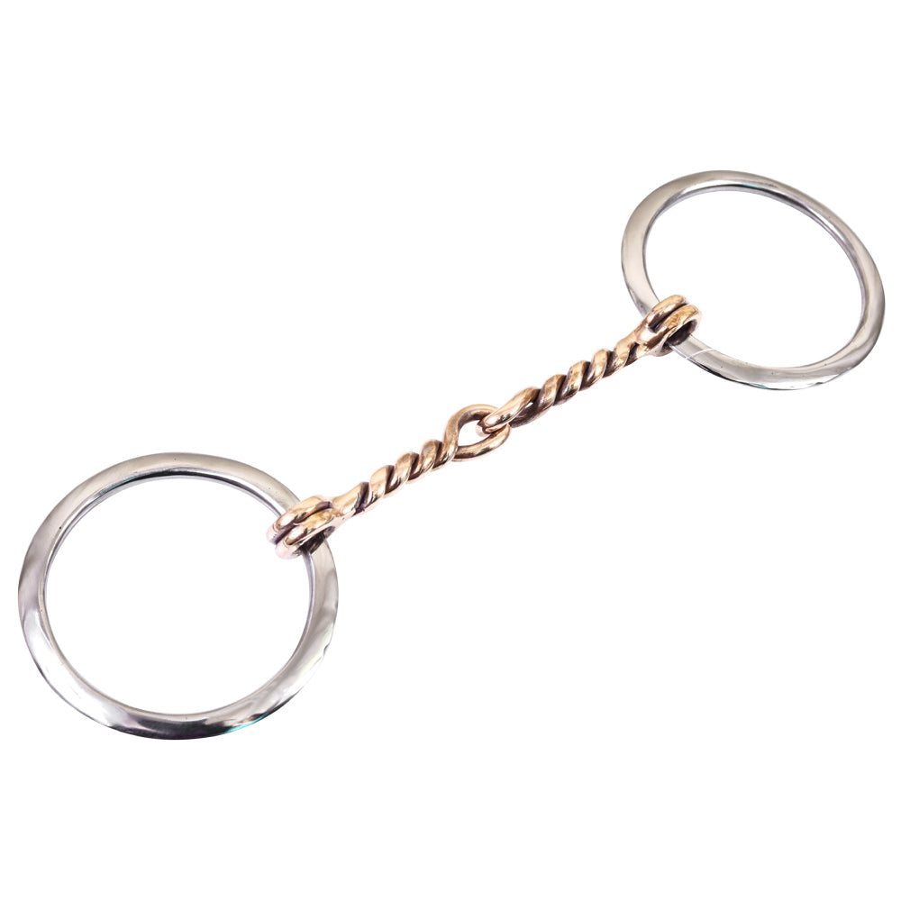 Bar H Equine Broken Twisted Wire Copper Mouth O Ring Snaffle Bit|Copper Bits for Horses|Horse Bit |horse bits|snaffle Copper Bits for Horses|horse bits and bridles
