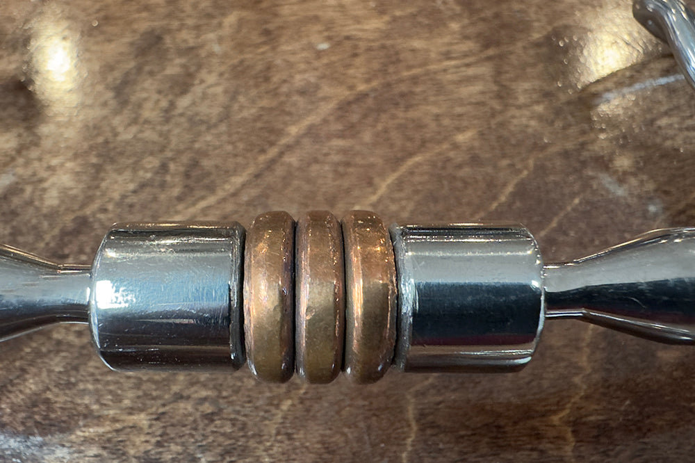 BAR H EQUINE 5 In Mouth Curb Bit Stainless Steel w/ Copper Ring