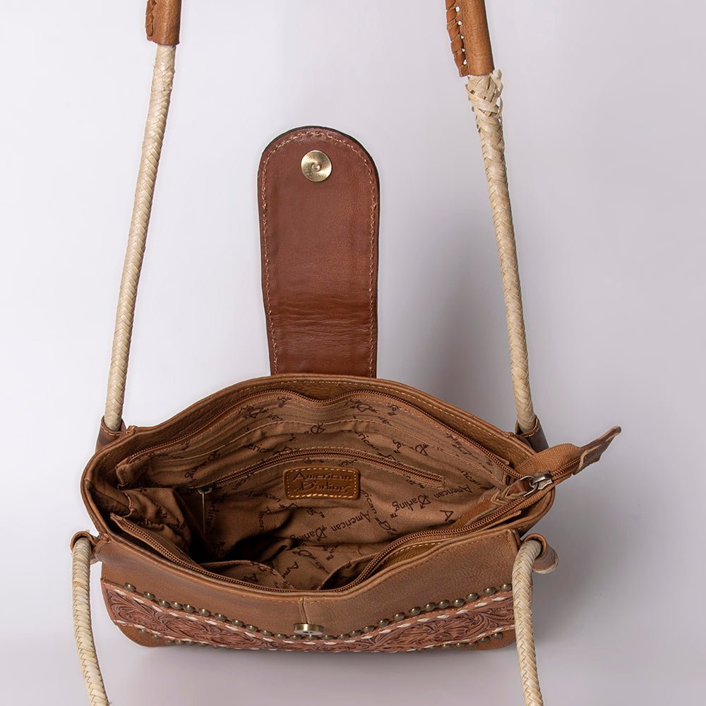American Darling Messenger Hand Tooled Genuine Leather