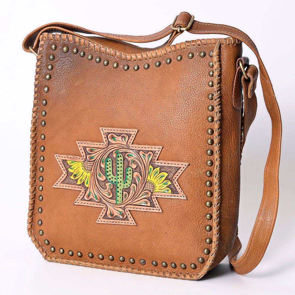 American Darling Large Crossbody Hand Tooled Genuine Leather