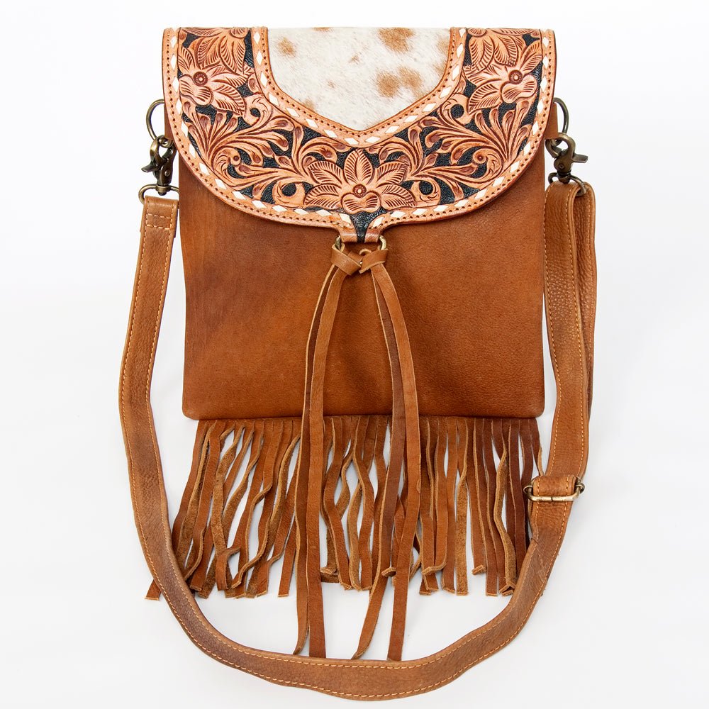 American Darling Messenger Hand Tooled Hair-On Genuine Leather