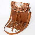 American Darling Messenger Hand Tooled Hair-On Genuine Leather