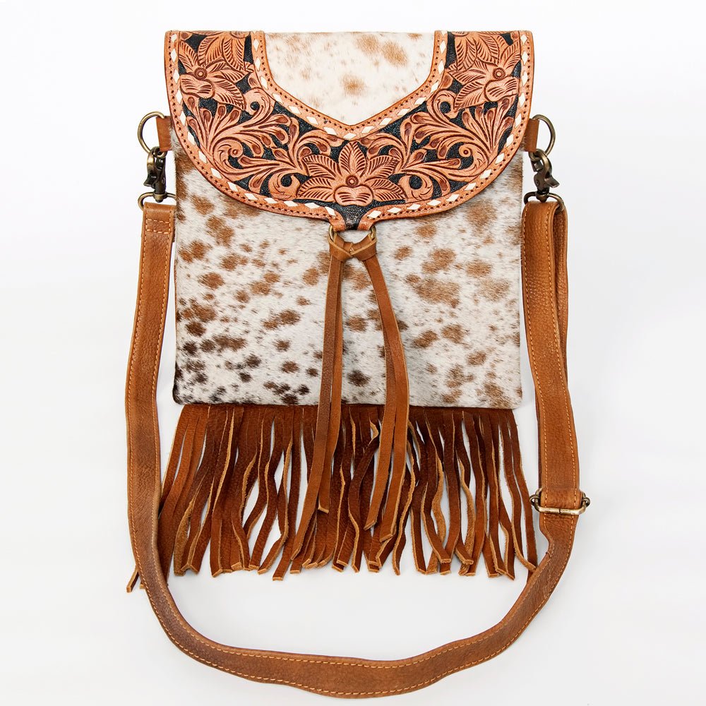 American Darling Messenger Hand Tooled Hair-On Genuine Leather