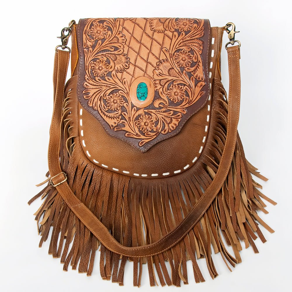 American Darling Large Crossbody Hand Tooled Genuine Leather